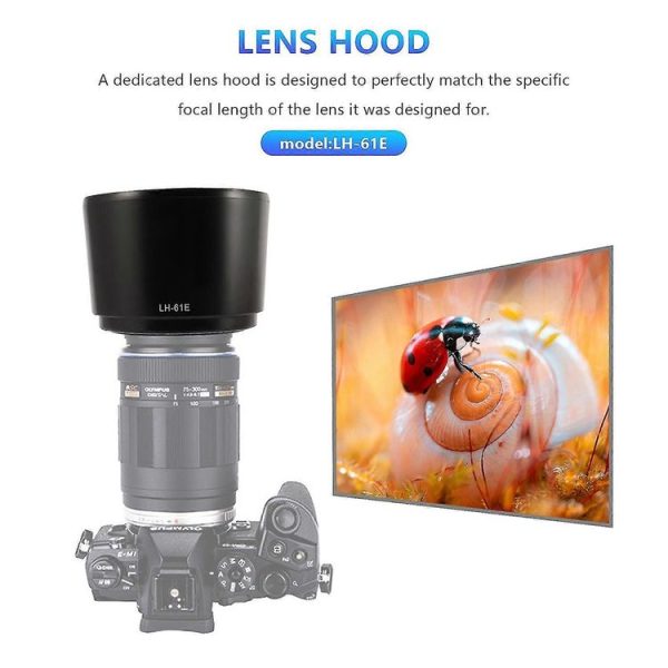 LH-61E Lens Hood Shade for Olympus ZUIKO DIGITAL ED 75-300mm F4-5.6 / ED 75-300mm F4.8-6.7 Lens - Image 6