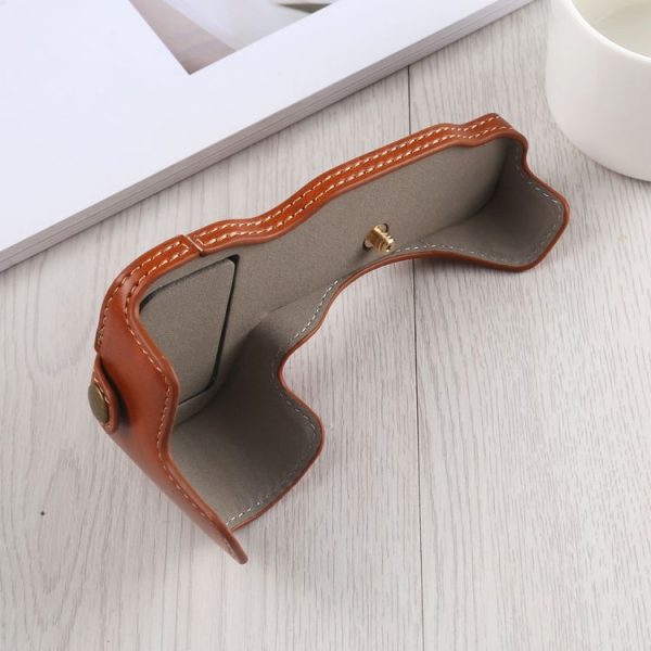 1 / 4 inch Thread PU Leather Camera Half Case Base for Nikon Z6 / Z7 (Brown) - Image 5