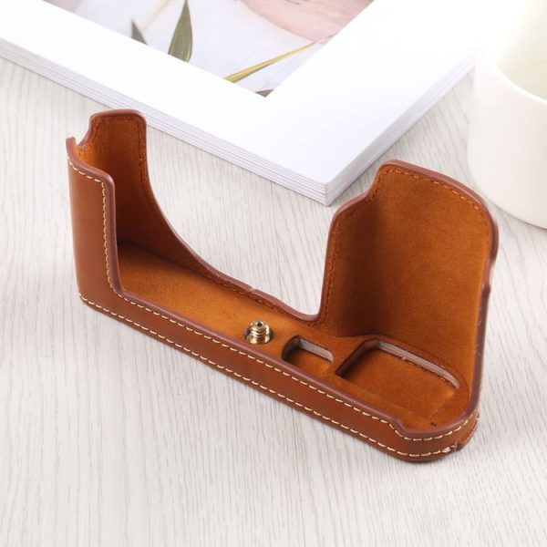 1 / 4 inch Thread PU Leather Camera Half Case Base for Leica TL (Typ 701) (Brown) - Image 3