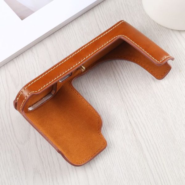 1 / 4 inch Thread PU Leather Camera Half Case Base for Leica TL (Typ 701) (Brown) - Image 5
