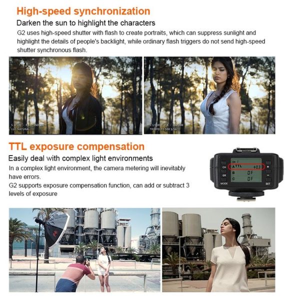 TRIOPO G2 Wireless Flash Trigger 2.4G Receiving / Transmitting Dual Purpose TTL High-speed Trigger for Canon Camera - Image 6