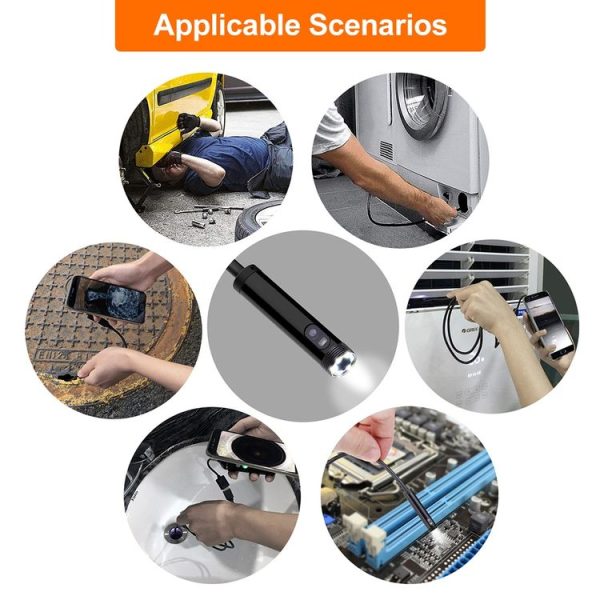 8mm Dual-lens Design Waterproof Endoscope, Wifi Version, Length: 1m (Black) - Image 10