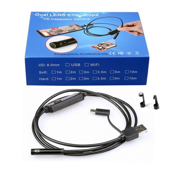 8mm Dual-lens Design Waterproof Endoscope, 3 In 1 Version, Length: 3m (Black) - Image 7