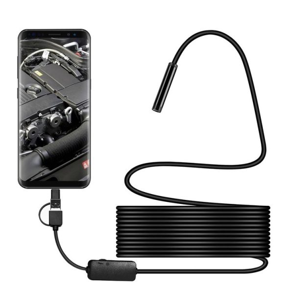 Y101 8mm Spiral Head 3 In 1 Waterproof Digital Endoscope Inspection Camera, Length: 10m Flexible Cable (Black) - Image 2