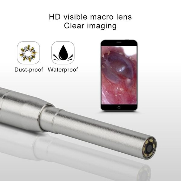 1MP HD Visual Ear Nose Tooth Endoscope Borescope with 6 LEDs, Lens Diameter: 3.9mm (Silver) - Image 3
