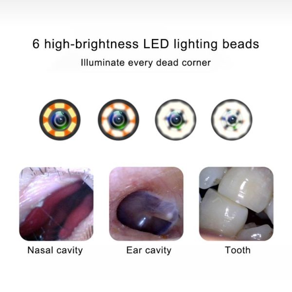 1MP HD Visual Ear Nose Tooth Endoscope Borescope with 6 LEDs, Lens Diameter: 3.9mm (Silver) - Image 5