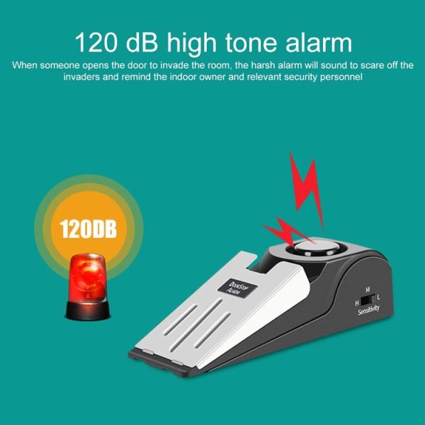120dB Wedge Shape Door Stop Alarm Home Security Thief Prevention Device - Image 7