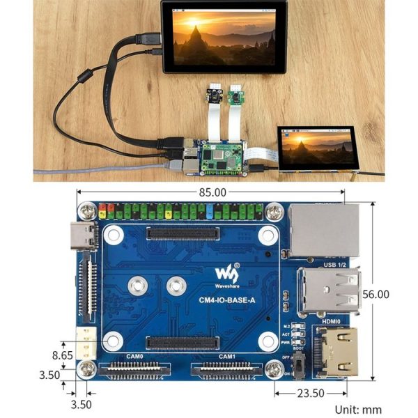 Waveshare Mini Base Board A for Raspberry Pi Compute Module 4 - Image 9