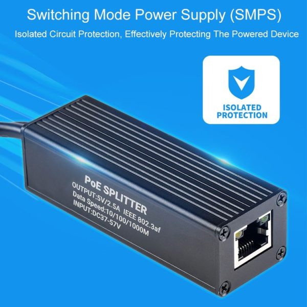 Waveshare Metal Case Gigabit PoE Splitter, 5V 2.5A Type-C Out - Image 3