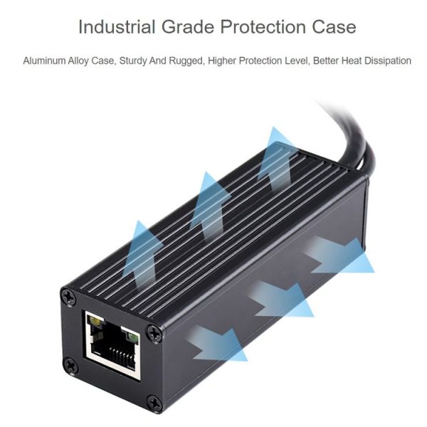 Waveshare Metal Case Gigabit PoE Splitter, 5V 2.5A Type-C Out - Image 4
