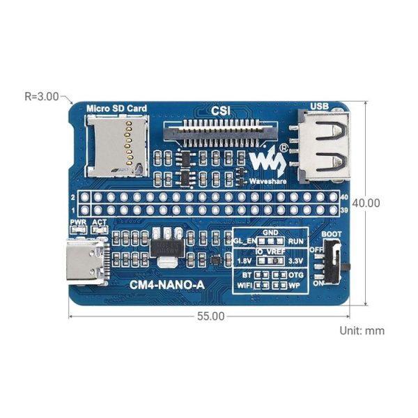 Waveshare Nano Base Board A for Raspberry Pi CM4 - Image 4