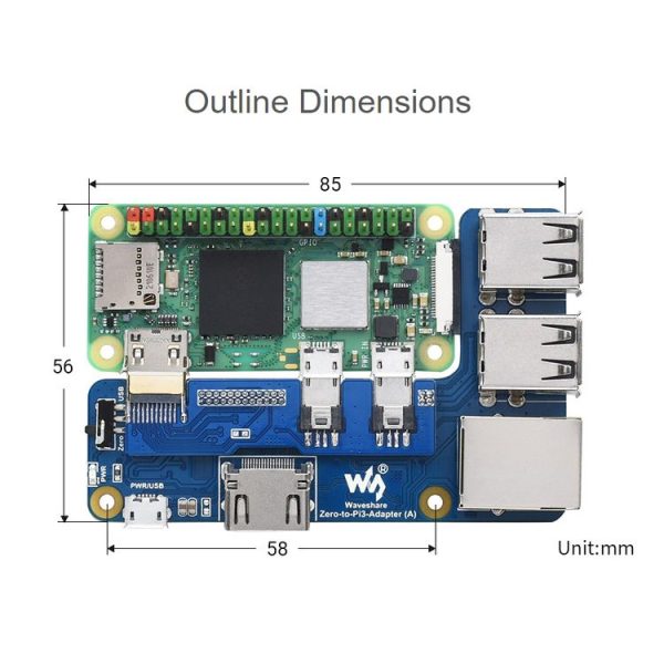 Waveshare Raspberry Pi Zero To 3B Adapter for Raspberry Pi 3 Model B / B+ - Image 7