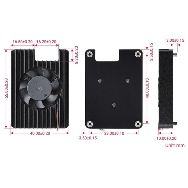 Waveshare Dedicated All-in-One 3007 Cooling Fan for Raspberry Pi CM4, Speed Adjustable, with Thermal Tapes - Image 6