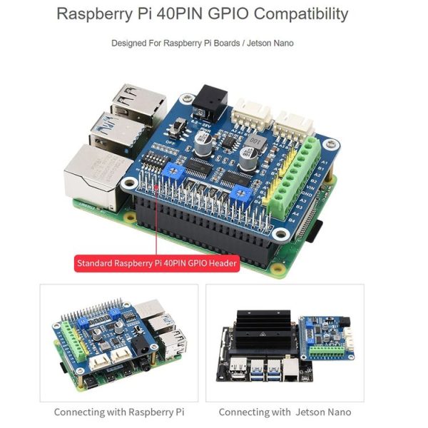 Waveshare HRB8825 Stepper Motor HAT For Raspberry Pi, Drives Two Stepper Motors, Up To 1 / 32 Microstepping - Image 3