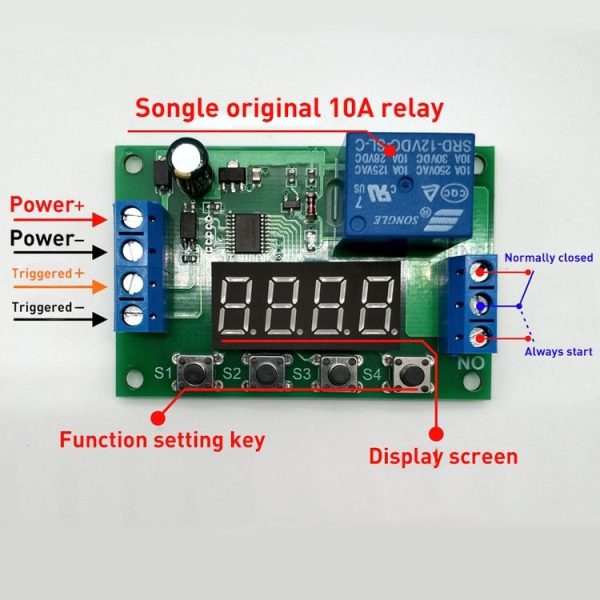 12V Time Relay Module Trigger OFF / ON Switch Cycle Timing Relay Board - Image 4