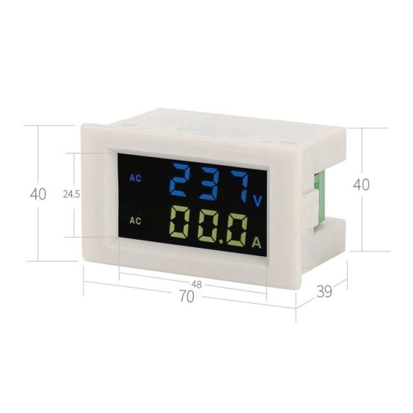 D85-2042A 110V 220V 380V 100A Digital AC Voltmeter Ammeter Current Amps Volt Meter LCD Panel Monitor (Black) - Image 4
