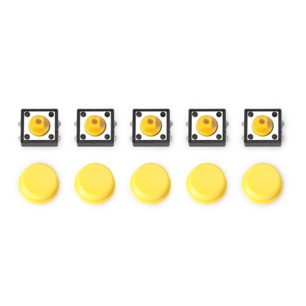 5 PCS LDTR-YJ030 Electrical Power Control 4-Pin Push Button Switches (Yellow)