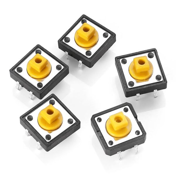 5 PCS LDTR-YJ030 Electrical Power Control 4-Pin Push Button Switches (Yellow) - Image 3
