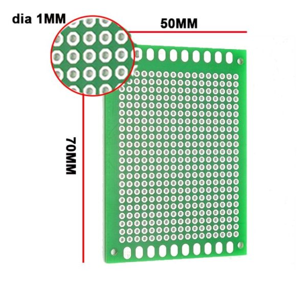 7 in 1 70 x 50mm Double Sided Printed Circuit Board with 40 Pin Header Kit for DIY Project - Image 2