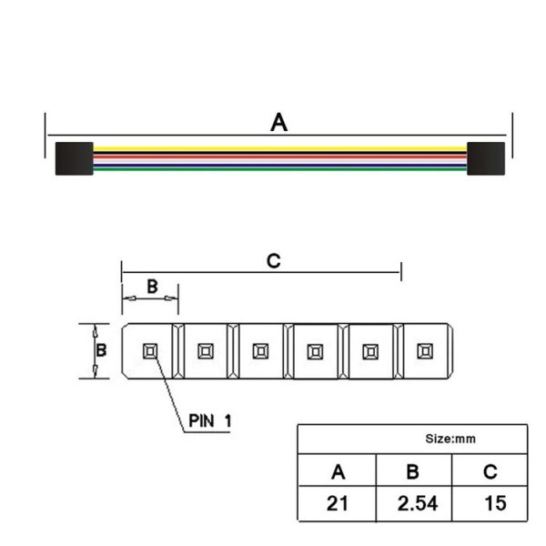 5 PCS 21cm LDTR-YJ011 6 Pin Jumper Cable Female to Female Dupont Wire for Arduino - Image 5