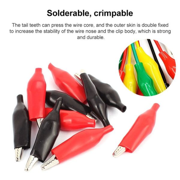 10 PCS Alligator Clips Crocodile Clamp Insulated Test Lead - Image 5