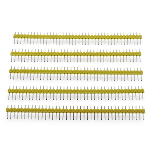 5 PCS 40-pin 2.54mm Breakaway Straight Male PCB Header (Yellow) - Image 2