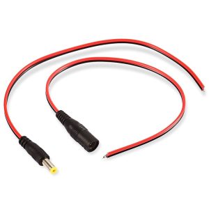 LDTR - PJ0007 DC 12V Power Connector for Video 5.5 x 2.1mm Female + Male - Black