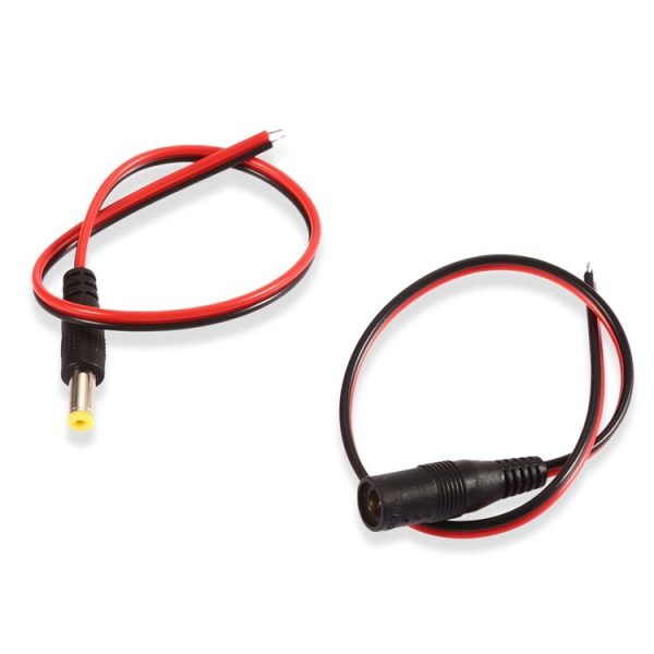 LDTR - PJ0007 DC 12V Power Connector for Video 5.5 x 2.1mm Female + Male - Black - Image 2