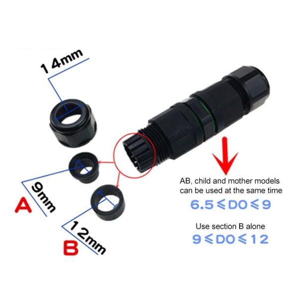 XY-17 IP68 Waterproof 3 Pin Straight Cable Connector - Image 3