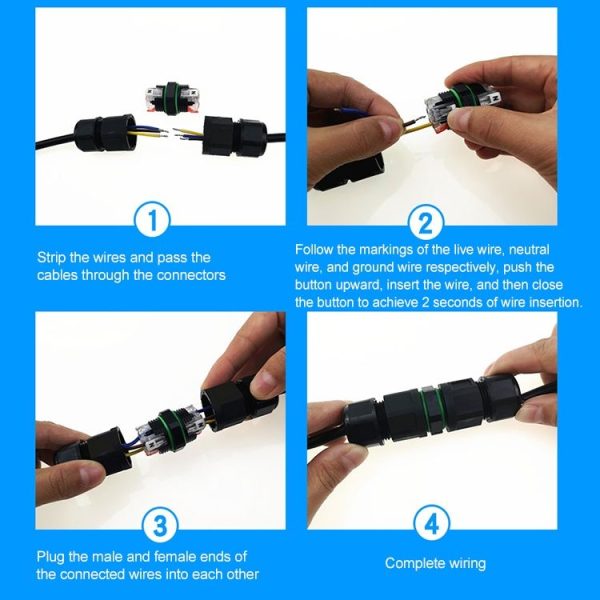 XY-17 IP68 Waterproof 3 Pin Straight Cable Connector - Image 6