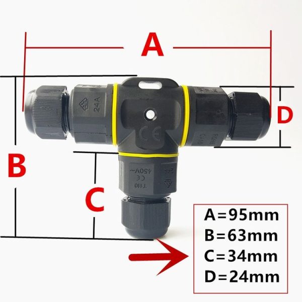 XYT21 IP68 Waterproof 3 Pin T-type Cable Connector - Image 6