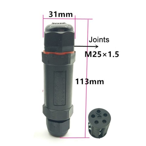 XY25 IP68 Waterproof 5 Pin Straight Cable Connector - Image 3