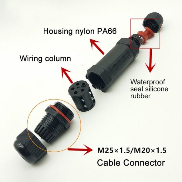 XY25 IP68 Waterproof 5 Pin Straight Cable Connector - Image 5