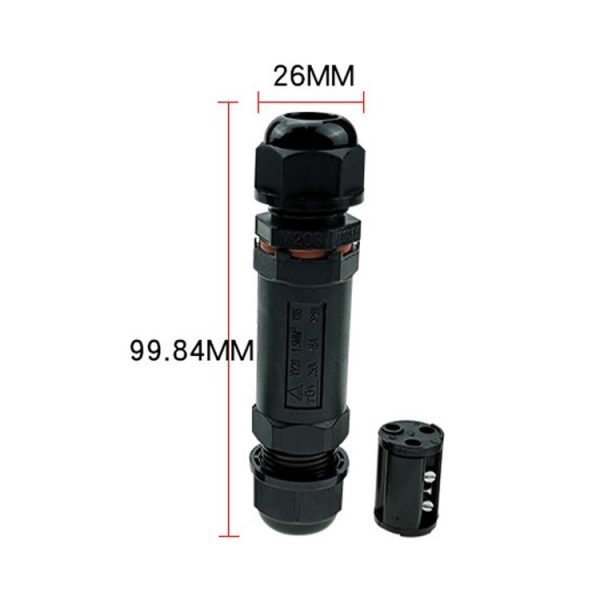 XY20 IP68 Waterproof 3 Pin Straight Cable Connector - Image 3