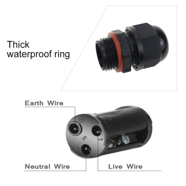 XY20 IP68 Waterproof 3 Pin Straight Cable Connector - Image 9