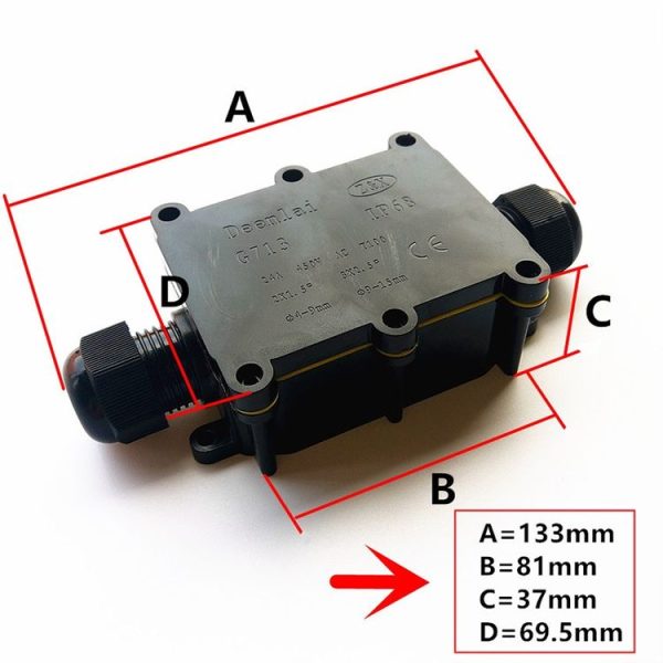 G713 IP68 Waterproof Two-way Junction Box for Protecting Circuit Board - Image 3