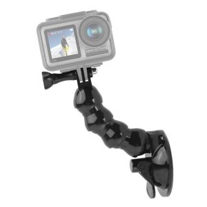 Suction Cup Jaws Flex Clamp Mount for GoPro, Insta360, DJI and Other Action Cameras (Black)