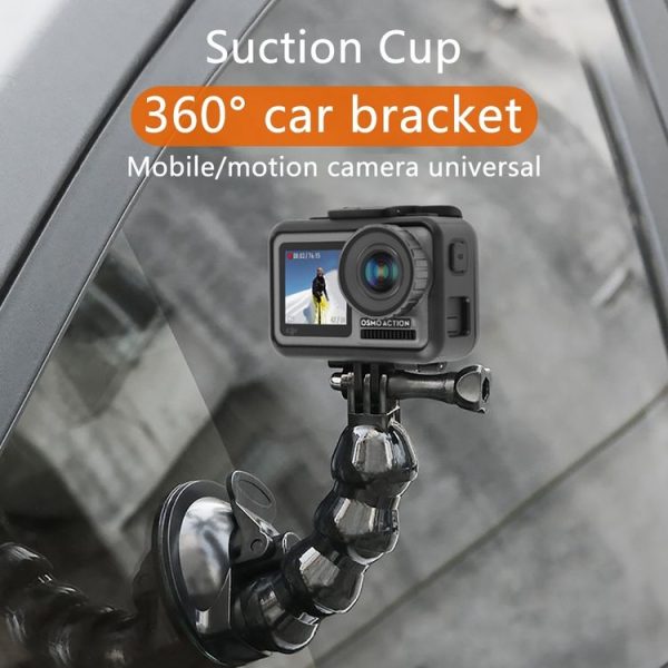 Suction Cup Jaws Flex Clamp Mount for GoPro, Insta360, DJI and Other Action Cameras (Black) - Image 11