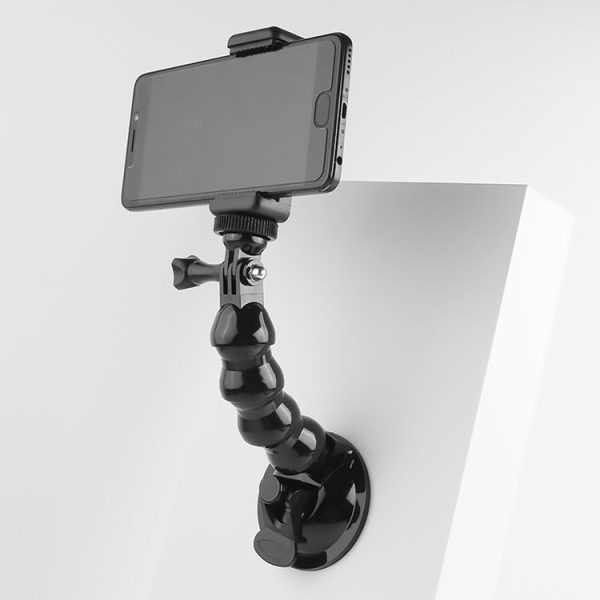 Suction Cup Jaws Flex Clamp Mount for GoPro, Insta360, DJI and Other Action Cameras (Black) - Image 3