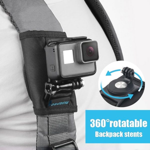 RUIGPRO Hook and Loop Fastener Backpack Rec-Mounts Clip Clamp Mount with Screw for GoPro, Insta360, DJI and Other Action Cameras (Black) - Image 11
