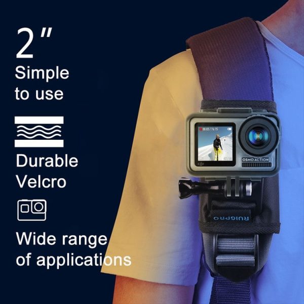 RUIGPRO Hook and Loop Fastener Backpack Rec-Mounts Clip Clamp Mount with Screw for GoPro, Insta360, DJI and Other Action Cameras (Black) - Image 13