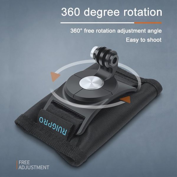RUIGPRO Hook and Loop Fastener Backpack Rec-Mounts Clip Clamp Mount with Screw for GoPro, Insta360, DJI and Other Action Cameras (Black) - Image 8