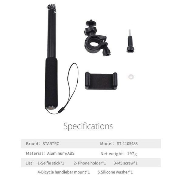STARTRC Sports Camera Dedicated Universal Mobile Phone Clip Self-timer Extension Rod for DJI OSMO Action - Image 10