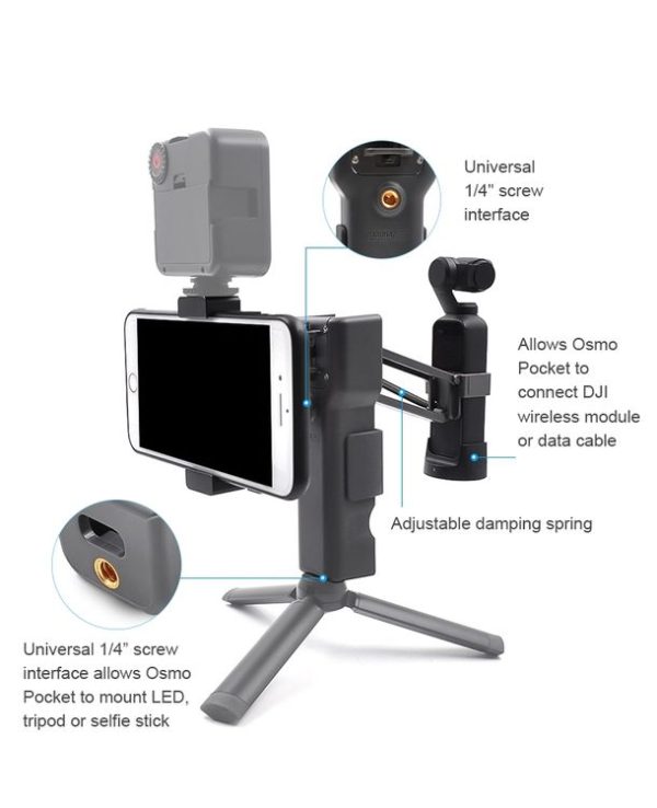 STARTRC 1105993 Handheld Z-axis Shock Absorption and Stabilization Aluminum Alloy Mobile Phone Clip Set for DJI OSMO Pocket - Image 6