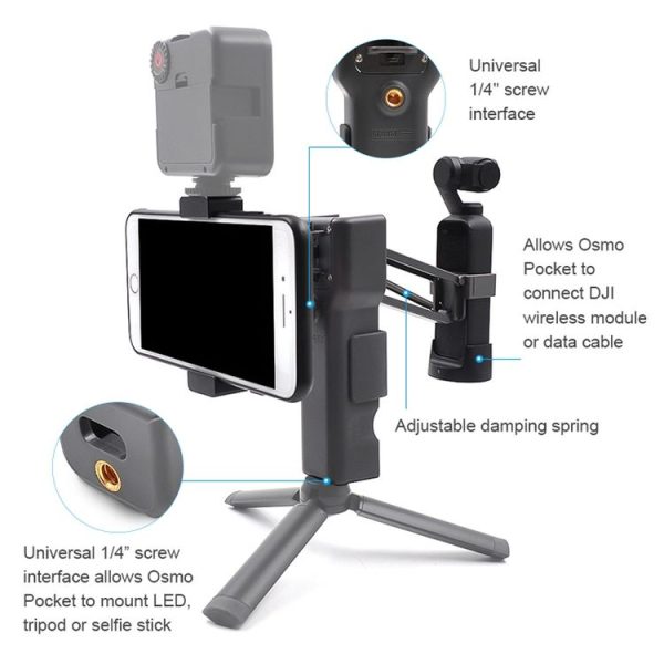 STARTRC 1105993 Handheld Z-axis Shock Absorption and Stabilization Aluminum Alloy Mobile Phone Clip Set for DJI OSMO Pocket - Image 8