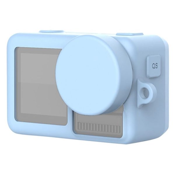 Silicone Protective Case with Lens Cover & Lanyards for DJI Osmo Action (Sky Blue)