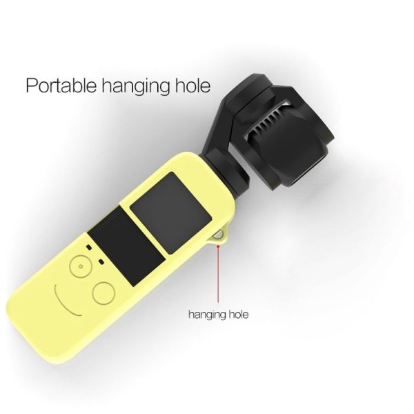 Body Silicone Cover Case with 38cm Silicone Neck Strap for DJI OSMO Pocket (Light Yellow) - Image 4