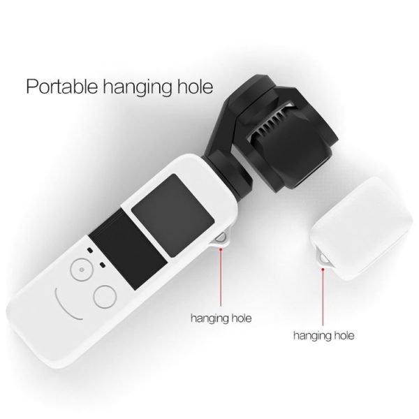 Body Silicone Cover Case with 19cm Silicone Wrist Strap for DJI OSMO Pocket (White) - Image 4