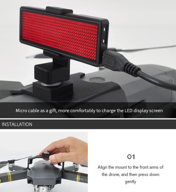 STARTRC Bluetooth Freely Editable LED Display for DJI Mavic 2 / 1 (Black) - Image 12
