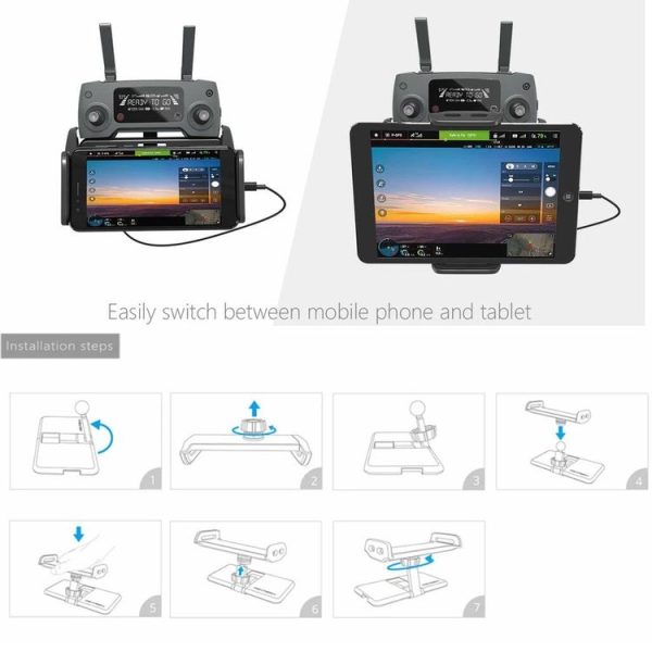 PGYTECH PGY-MRC-005 Aviation Aluminum Remote Control Tablet Holder for DJI Mavic Pro / Air 2 / Spark / Mavic 2 - Image 4